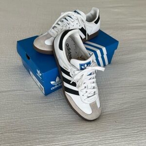 Adidas Samba White and Black Trainers
